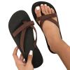 Black Sandals Women Flat, Women's Fashion Slippers Peep-Toe Summer Casual Clip Toe Beach Sandals Lace-Up Comfortable Cute Sandals view 1