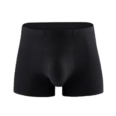 JEsilunmaMY Men's Ice Silk Seamless Pouch Underwear Plus Size Stretch Mid Waist Boxer Briefs Solid Color Performance Trunks (Black-1PC,XX-Large)