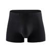 JEsilunmaMY Men's Ice Silk Seamless Pouch Underwear Plus Size Stretch Mid Waist Boxer Briefs Solid Color Performance Trunks (Black-1PC,XX-Large) view 1
