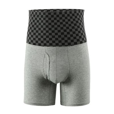 JEsilunmaMY Men's High Waist Sport Underpants Tummy Control Shapewear Body Shaper Boxer Briefs Solid Color Athletic Underwear (Grey30-1PC,XX-Large)