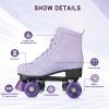 Gets Roller Skates Women Outdoor High-top Adult Roller Derby Skates Wheels Light Up Roller Skates Double Row Quad Skates for Men Girls Unisex (Light Purple Flashing Wheel,38) view 3