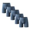 JEsilunmaMY Men's Plus Size Loose Sport Underpants High Waist Support Pouch Boxer Shorts Soft Stretch Athletic Underwear (Blue-5PC,6X-Large) view 1