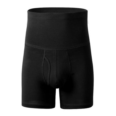 JEsilunmaMY Men's High Waist Sport Underpants Tummy Control Shapewear Body Shaper Boxer Briefs Solid Color Athletic Underwear (Black-1PC,3X-Large)