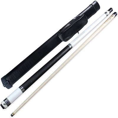 WLONK 1/2 Split Pool Cue 57Inch,5A Grade Maple Pool Cue Stick 19Oz Adult, Handmade Snooker Cue Leather Grip Sweat Absorption/Non-Slip, Tips9.5-11.5-13Mm, Pole Barrel(Color: B;Size:13Mm)
