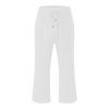 SMIDOW Capri Pants for Women Casual 2023 Summer Drawstring Elastic High Waist Linen Pant Straight Wide Leg Cropped Trouser #08 White 5X-Large view 3