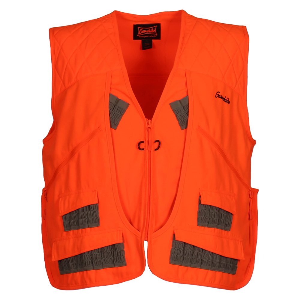 Gamehide Chukar Upland Pheasant Quail Hunting Vest Orange Front and Rear Loading (3X-Large, Solid Orange)