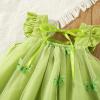 Toddler Girls Fly Sleeve Butterfly Tulle Ruffles Dress Dance Party Princess Dresses Clothes (Green, 12-18 Months) view 2