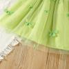 Toddler Girls Fly Sleeve Butterfly Tulle Ruffles Dress Dance Party Princess Dresses Clothes (Green, 12-18 Months) view 4