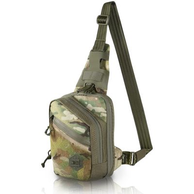 M-Tac Elite Tactical Sling Bag for Men - Crossbody Bag - Concealed Carry Chest Bag - Multicam/Ranger Green Sling Backpack