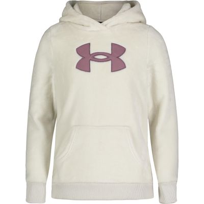 Under Armour Girls' Pullover Fleece Hoodie Sweatshirt, Outdoor Collection, Clay White, YXL
