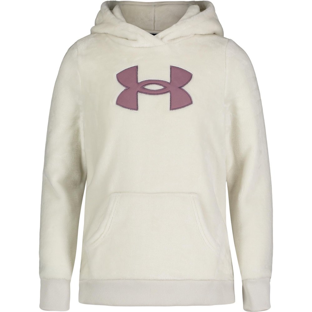 Under Armour Girls' Pullover Fleece Hoodie Sweatshirt, Outdoor Collection, Clay White, YXL