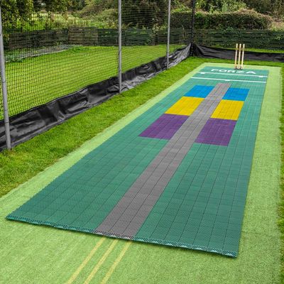 FORTRESS Cricket Skills Instant Wicket [Line & Length Zones] - Cricket Wicket (with Trolley, 13ft (Backyard))