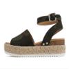 Soda Topic Open Toe Buckle Ankle Strap Espadrilles Flatform Wedge Casual Sandal (Camouflage, 7.5) view 1