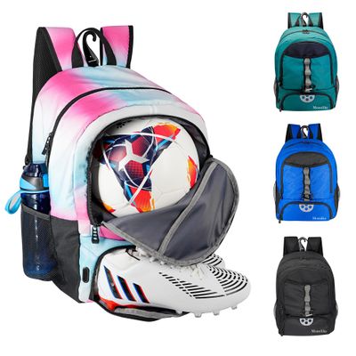 Moonlike Youth Soccer Bag, Soccer Backpack for Football Volleyball Basketball, Backpack with Ball Compartment and Ball Holder (Pink)
