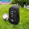 Moonlike Youth Soccer Bag, Soccer Backpack for Football Volleyball Basketball, Backpack with Ball Compartment and Ball Holder (Black) view 2