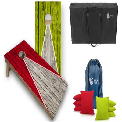 Tailgating Pros Tournament Grade Pyramid Cornhole Boards w/LED Lights: Built-in Multifunction LEDs, Score Keeper, Bean Bags, and Carrying Case