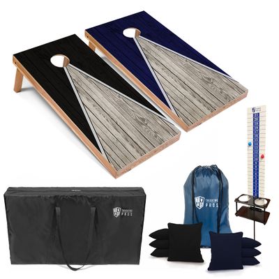 Tailgating Pros Pyramid Cornhole Board Set: Score Keeper, Bean Bags, and Carrying Case- 4'x2' Regulation Corn Hole Toss Game