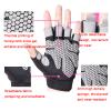 Coolfit Breathable Fitness Gloves Weight Lifting for Heavy Exercise Sport Gym Gloves Women Body Building Non-Slip Half Finger (Grey, Small) view 4