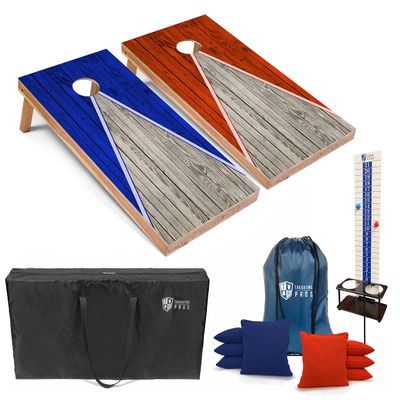 Tailgating Pros Pyramid Cornhole Board Set with LED Lights: Built-in Multicolored LEDs, Score Keeper, Bean Bags, and Carrying Case