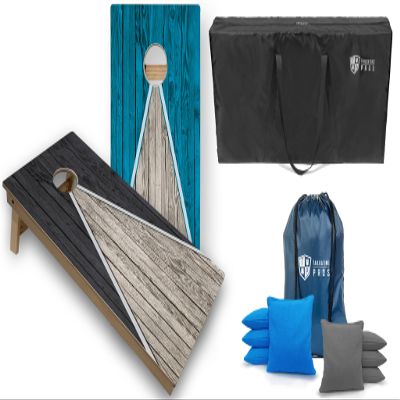 Tailgating Pros Tournament Grade Pyramid Cornhole Boards w/LED Lights: Built-in Multifunction LEDs, Score Keeper, Bean Bags, and Carrying Case