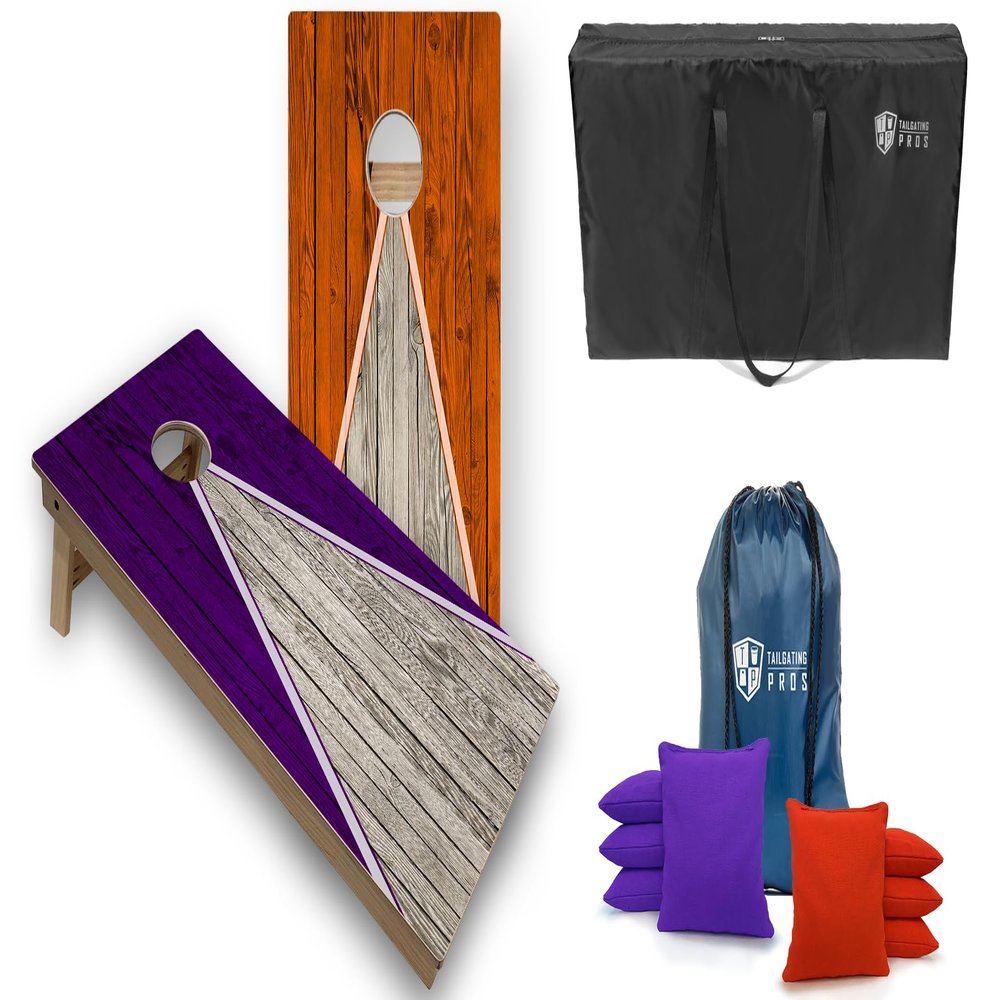 Tailgating Pros Tournament Grade Pyramid Cornhole Boards: Score Keeper, Bean Bags, and Carrying Case