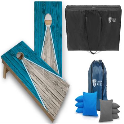 Tailgating Pros Tournament Grade Pyramid Cornhole Boards w/LED Lights: Built-in Multifunction LEDs, Score Keeper, Bean Bags, and Carrying Case