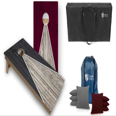 Tailgating Pros Tournament Grade Pyramid Cornhole Boards w/LED Lights: Built-in Multifunction LEDs, Score Keeper, Bean Bags, and Carrying Case