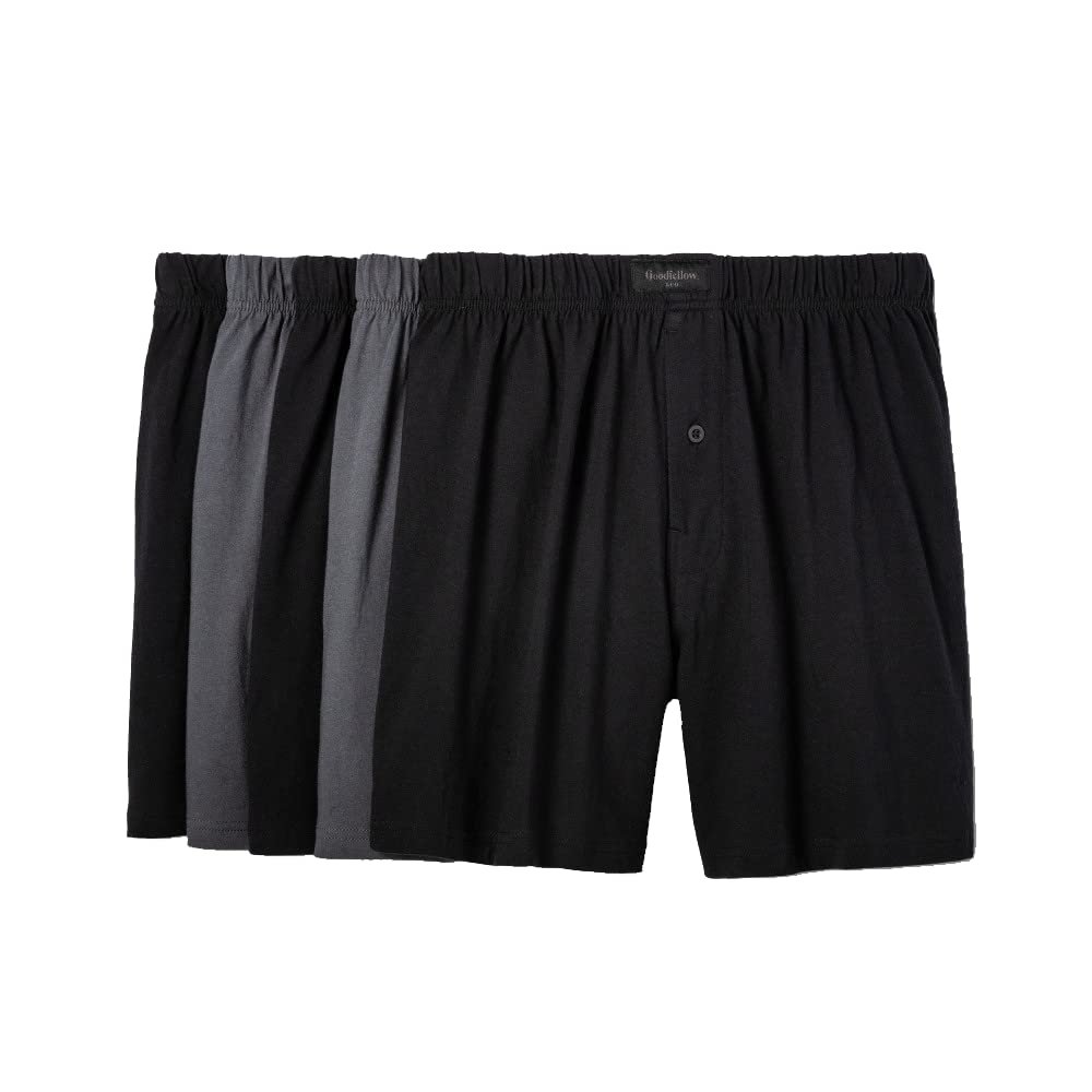 Goodfellow & Co Men's 5pk Knit Boxer Briefs - (US, Alpha, Small, Regular, Regular, Gray/Black)
