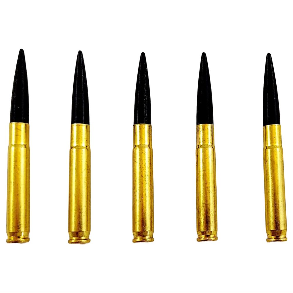 300 AAC Blackout Snap caps - Dummy Training Rounds - Set of 5 (Black & Brass)