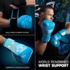 Hayabusa T3 Boxing Gloves for Men and Women Wrist and Knuckle Protection, Dual-X Hook and Loop Closure, Splinted Wrist Support, 5 Layer Foam Knuckle Padding - Neon Blue, 16oz view 4
