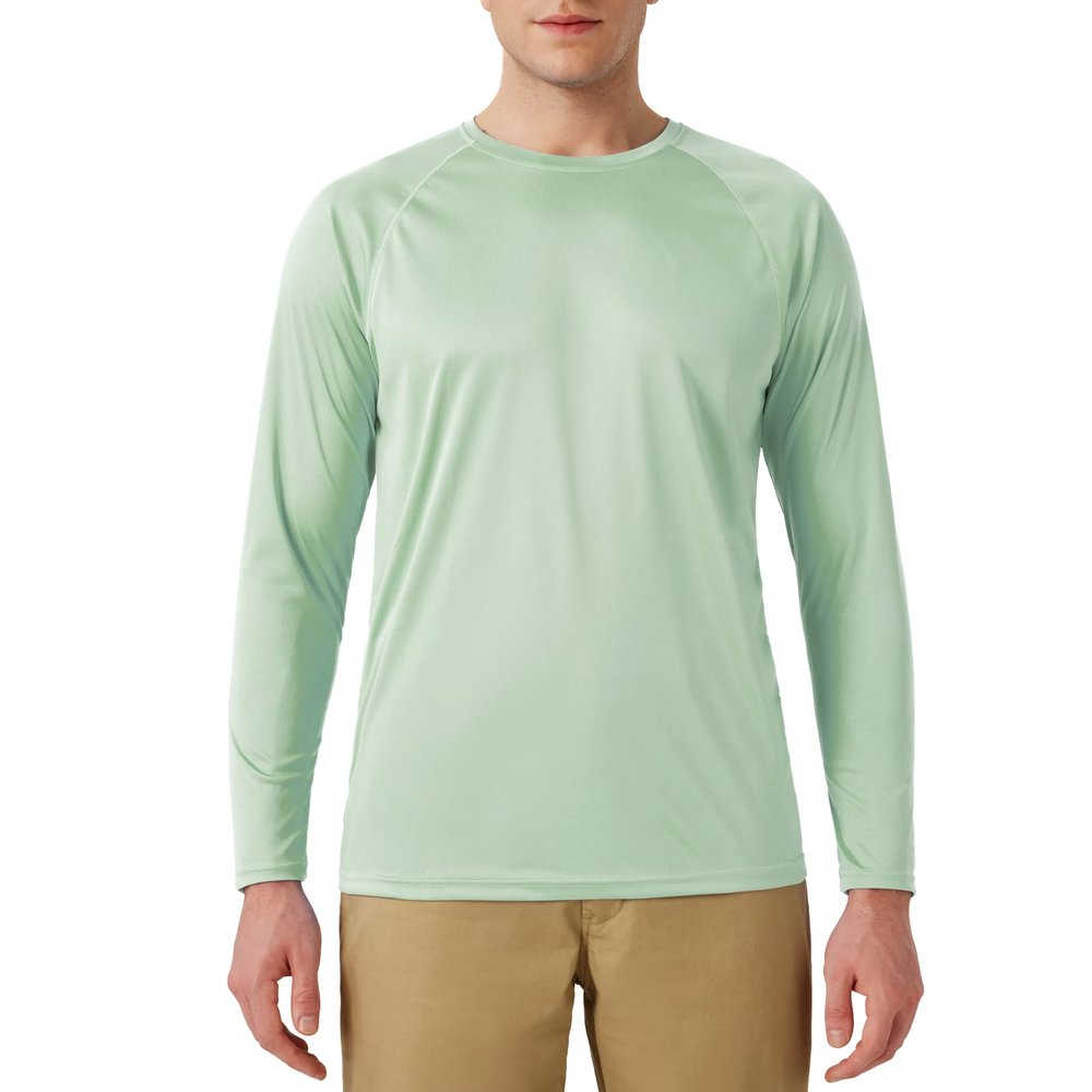 SG Edge Men's Activewear Basic Outdoor Series Sun Protection Long Sleeve Shirt,Cameo Green,L