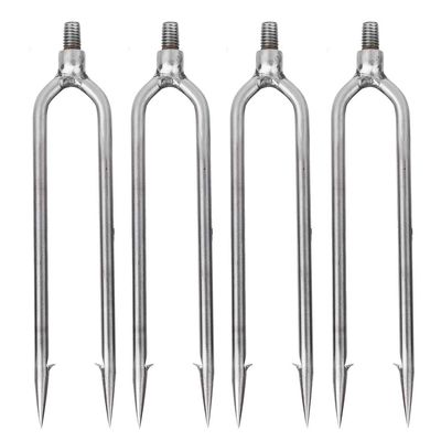 4 Pcs Stainless, Gig Gaff Hook Fish Steel 2 Prongs Spear for Outdoor Fishing Tackle