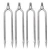 4 Pcs Stainless, Gig Gaff Hook Fish Steel 2 Prongs Spear for Outdoor Fishing Tackle