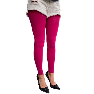 Malka Chic Cherry Pink Footless Tights Plus Size For Women
