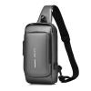 FANDARE Anti-theft Sling Bag Business Men Bag Chest Crossbody bags with USB Charging Port Waterproof Small Backpack for Outdoor Work Hiking Running Sport Travel Bag Gray view 1