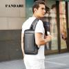 FANDARE Anti-theft Sling Bag Business Men Bag Chest Crossbody bags with USB Charging Port Waterproof Small Backpack for Outdoor Work Hiking Running Sport Travel Bag Gray view 2