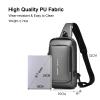 FANDARE Anti-theft Sling Bag Business Men Bag Chest Crossbody bags with USB Charging Port Waterproof Small Backpack for Outdoor Work Hiking Running Sport Travel Bag Gray view 3