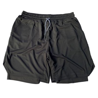 Men's Running Shorts Mesh Gym Athletic Workout Shorts for Men 2 in 1 Quick Dry Sports Shorts with Liner and Pockets Black