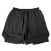 Men's Running Shorts Mesh Gym Athletic Workout Shorts for Men 2 in 1 Quick Dry Sports Shorts with Liner and Pockets Black view 2