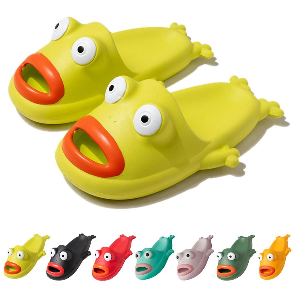 MEADOO Frog Slippers,Frog Flip Flops, Thickness Bath Slipper, Funny Frog Slides, Bass Slides,Beach & Shower Shoes (40-41, green-C, numeric_8_point_5)