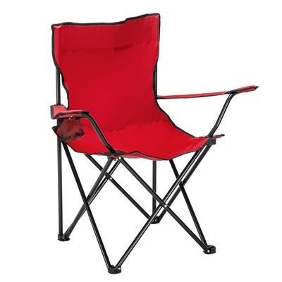 UDeuxff Portable Camping Chair,Small Camp Chair,Folding Chair,Beach Camp Chair,Sports Chair with Back & Cup Holder,Carry Bag Included, Collapsible Chair for Camping, Beach,Sports (Red)