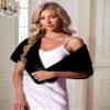 Allegra K Faux Fur Shawl Shrug for Women's Bridal Stoles Evening Party Winter Wedding Wrap Large Black view 2