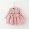 Toddler Kids Infant Baby Girls Long Ruffled Sleeve Solid Patchwork Lace Princess Dress Outfits Princess Party Favors (Pink, 18-24 Months) view 2