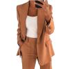 ERTUPE Women's 2 Piece Casual Blazers Open Front Long Sleeve Work Office Jackets and Pants Business Office Suit Set Khaki view 1