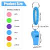 Mozeat Lens 6Pcs Sport Whistle with Bracelet Plastic Whistles with Stretchable Coil Loud Clear Whistles for Coaches Referees Birthday Party Gift Decorations view 2