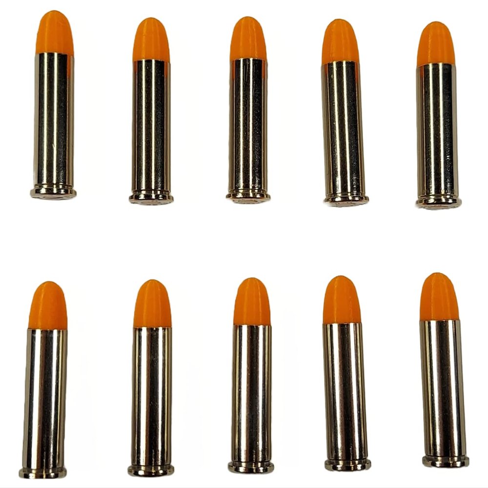 38 Special Snap caps - Dummy Training Rounds - Set of 10 (Orange & Nickel)