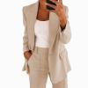 ERTUPE Women's 2 Piece Casual Blazers Open Front Long Sleeve Work Office Jackets and Pants Business Office Suit Set view 2