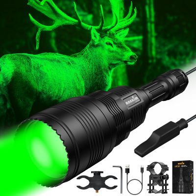 ANEKIM UC90 Green Hunting Flashlight Predator Light Kit Spotlight Torch for Hog Pig Coyote Varmint Hunting Adjustable Light Spot Clarity