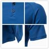 Hdhdeueh Men Henry Neck Button T Shirt Solid Color Golf Wear Basic T-Shirt Black view 3