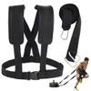 Sled Harness for Exercise, Physical Football Running Resistance Training Rope Kit Tire Pulling Harness Fitness Exercise Workout Assistance Equipment Trainer with Adjustable Padded Shoulder Strap view 1